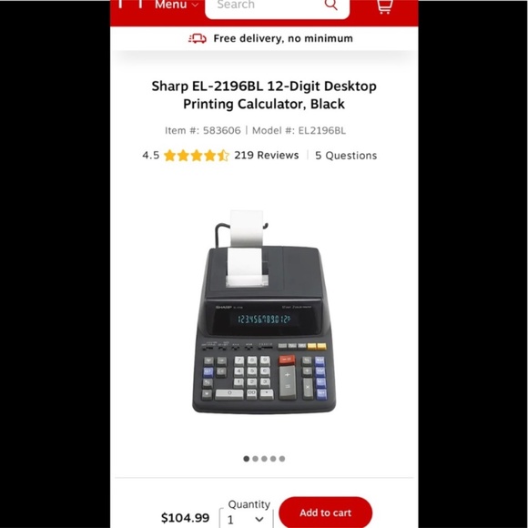 Sharp EL2196BL 12-Digit Desktop Printing Calculator, Black - Picture 5 of 8